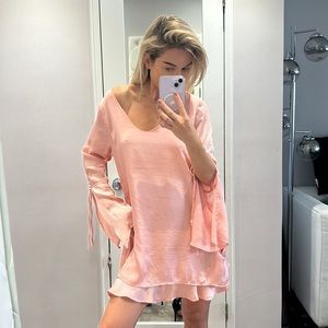 Oversized/ mini baby doll dress / baby pink color